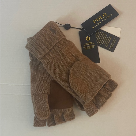 Polo by Ralph Lauren Brown Knit Gloves - Picture 1 of 2